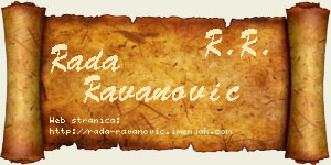 Rada Ravanović vizit kartica